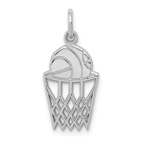 14k White Gold Genuine Sports Basketball Charm - Picture 2 of 4